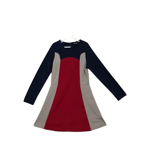 KidPik Dress  long sleeve Size Large Size 12 Navy, Red & Gray - Picture 1 of 3